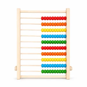 Wooden rainbow abacus counting frame for kids learning numbers, available in Pakistan with cash on delivery