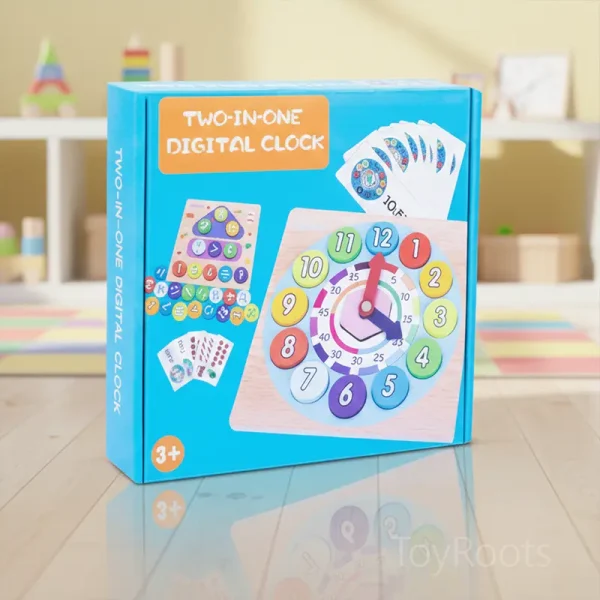 Wooden Teaching Clock & Number Puzzle | Educational STEM Toy