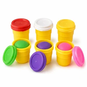 6 colour play dough set with red, white, yellow, green, purple and pink modelling dough, in Pakistan with cash on delivery