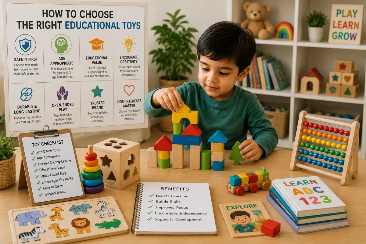 Parent choosing the right educational toy for a child