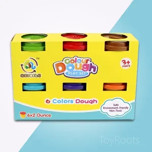 Color dough play set with six non-toxic colors for kids – educational STEM and Montessori toy for creative learning