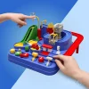 Kids playing with manual car track toy educational gift.