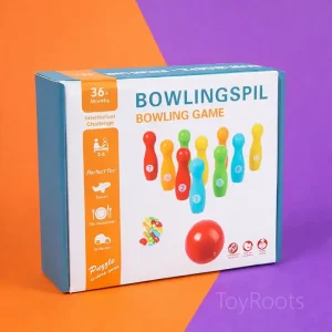 Colourful numbered bowling game set with pins and ball for kids aged 3 and above in Pakistan