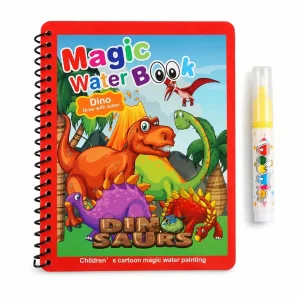 Dinosaurs magic water book, reusable water painting book with water pen, for kids in Pakistan with cash on delivery