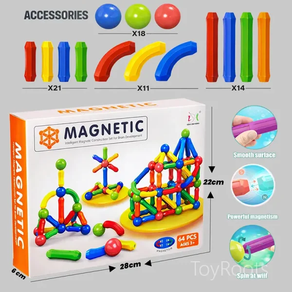 Magnetic Construction Building Blocks Set | STEM & Montessori Toy
