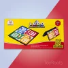 A foldable magnetic Ludo board game with colorful pieces, showing its portable travel design for families by ToyRoots Pakistan.