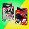 Monopoly Deal and UNO card games bundle for family travel.