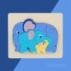 Montessori wooden elephant jigsaw puzzle toy — chunky nesting animal puzzle for toddlers in Pakistan