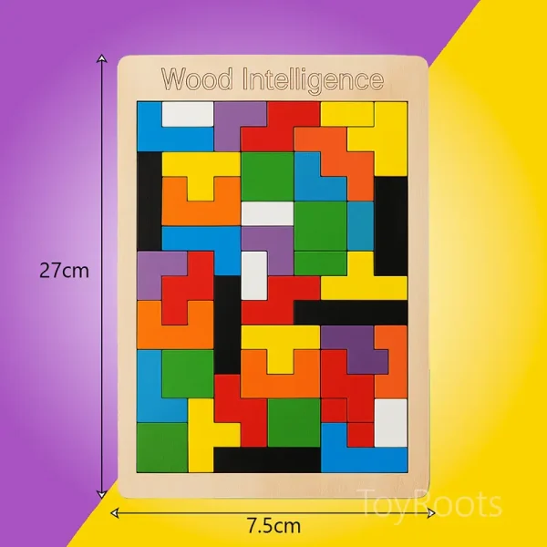 Wooden Intelligence Puzzle Educational Toy – Montessori STEM Logic Game ...