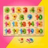 Wooden number peg puzzle 0 to 20 with knobs for early number learning and fine motor skills in Pakistan
