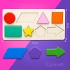 Wooden shape puzzle dimensions size reference — Montessori geometric shapes educational toy for toddlers in Pakistan