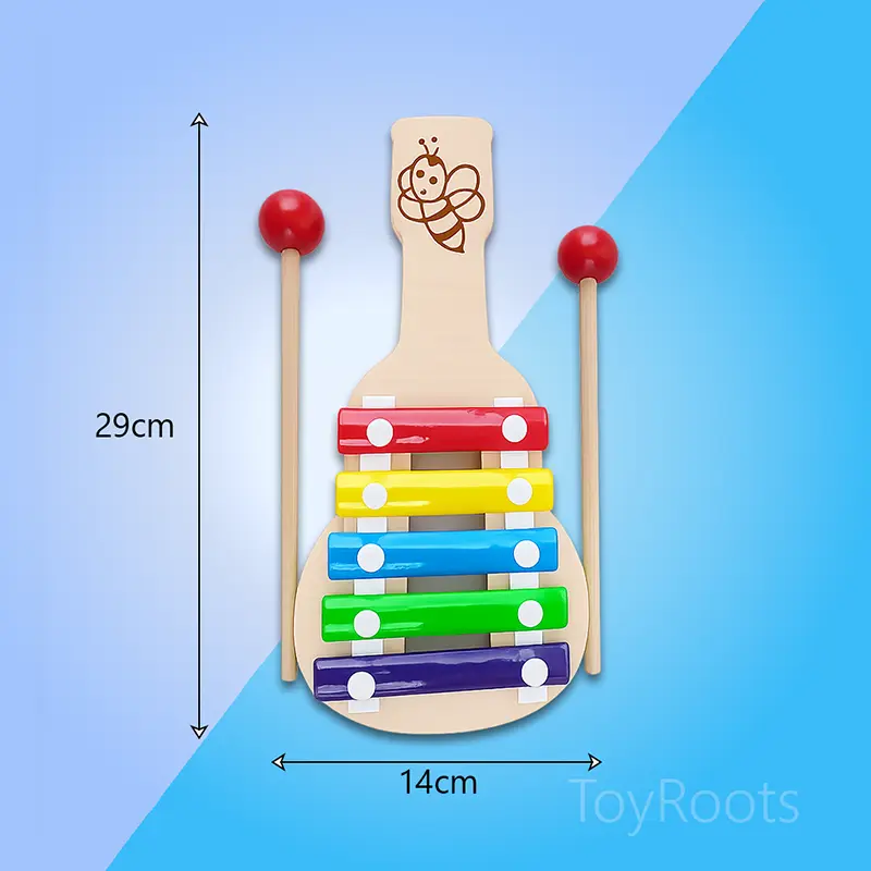 Medium Wooden Xylophone – Size & Dimensions Reference | ToyRoots Pakistan Medium wooden xylophone dimensions size reference — Montessori musical toy for toddlers in Pakistan