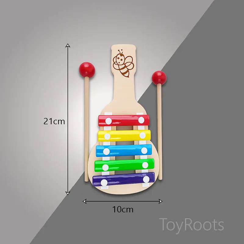 Small Wooden Xylophone – Size & Dimensions Reference | ToyRoots Pakistan Small wooden xylophone dimensions size reference — Montessori first musical toy for babies in Pakistan